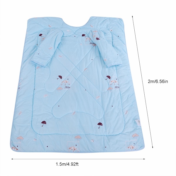 Lazy Warm Thickened Washable Blanket Quilt with Sleeve in Winter(Blue)