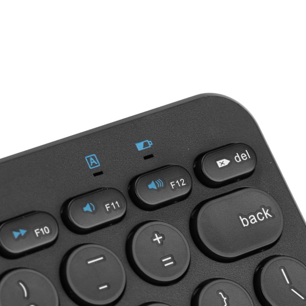 Trådlöst tangentbord 78 tangenter Runda tangenter Slim Kompakt Retro Tyst Bluetooth-tangentbord för hemmakontor Resor Svart