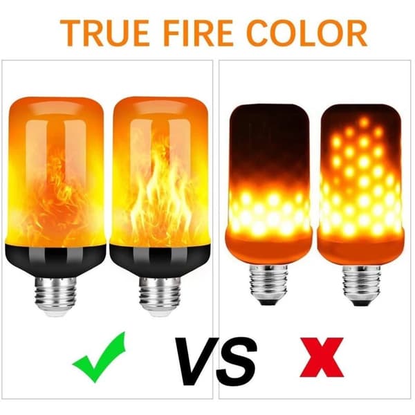 LED-lampa, 2-pack, E27, LED-lampa med flameffekt, 5 W
