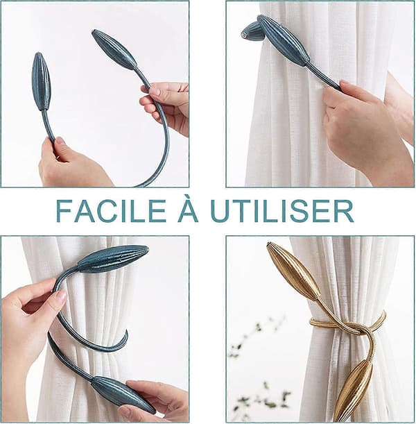 6-pack Creative Curtain Tiebacks, Decorative Curtain Tiebacks, 54 cm Creative Window Curtain Tiebacks (Turquoise)[TT]