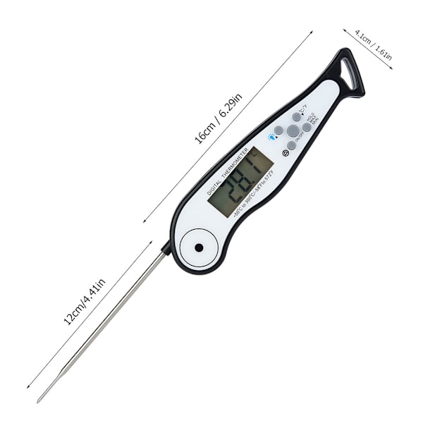 LCD Digital Food Thermometer with Foldable Probe Kitchen Cooking BBQ Grill Temp Tester