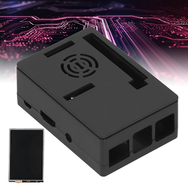 Skal för Raspberry Pi LCD-skärm Skyddande Box Elektronisk Komponent 480 × 320 (Svart Fodral 3,5 tums Skärm)