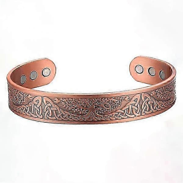 Magnetisk helsearmbånd for menn og kvinner, 6 magneter, solid kobbermansjettarmbånd [TT]