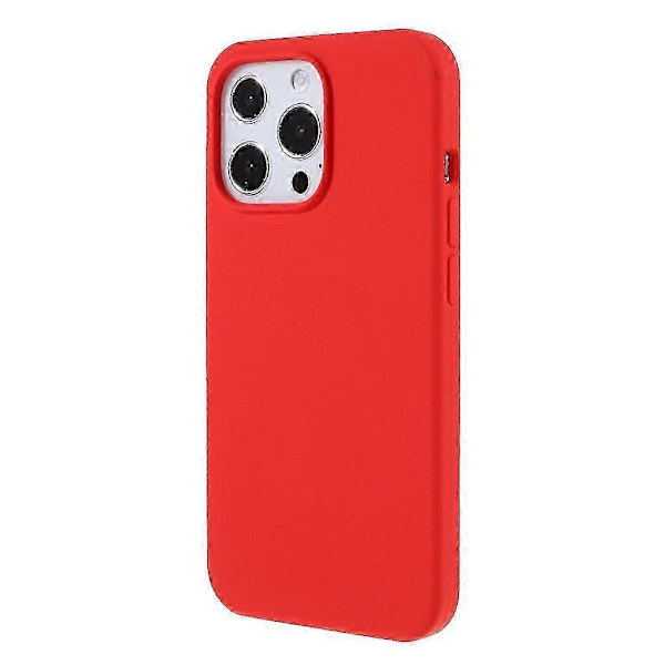 Til iPhone 14 Pro Cover Solid Silikone Stødsikkert Telefon Bagcover[TT] Red