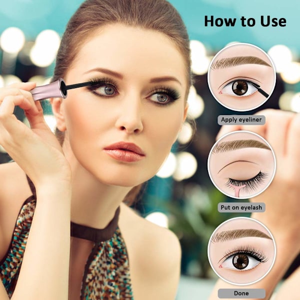 Återanvändbara Magnetiska Ögonfransar, 3D Faux Mink Hårset Med Hypoallergen Magnetisk Eyeliner Kit, Enkel Applicering Utan Lim - 5 Par