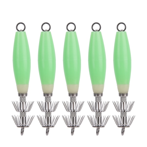 5PCS Havsfiske Tillbehör Tackle Simulerad Artificiell Lysande Bläckfisk Krok Bete Lockbete