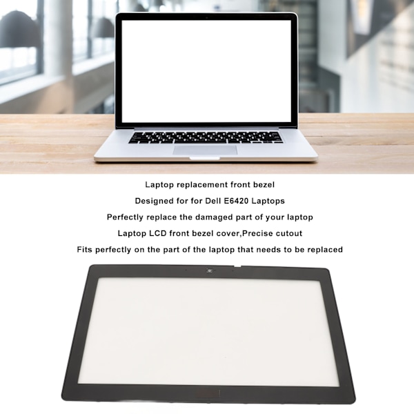Laptop LCD Frontram för Dell E6420, Exakta Utskärningar, Perfekt Passform, Ersättningsfrontram för Laptop