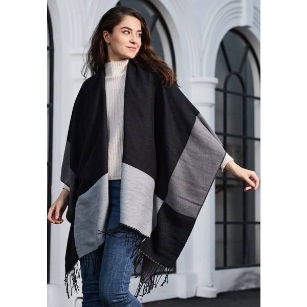 1 st sjal--grå svart grey black