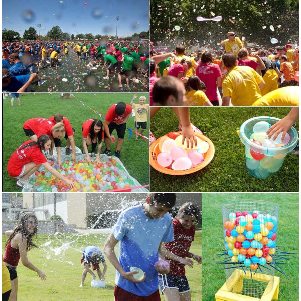 500 kpl vesipalloja, lateksivesipalloja, erilaisia ​​värejä ja täyttöpakkauksia taistelupeleihin – kesäjuhlahetkiä lapsille ja aikuisille