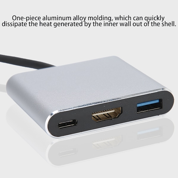 3-i-1 TypeC Dockningsstation TypeC till HD Multimedia Interface USB 3.0/TypeC Adapter