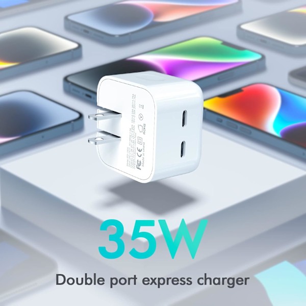 Avancerad Dubbel Usb-C Port Strömadapter, Säker Och Effektiv Snabbladdare
