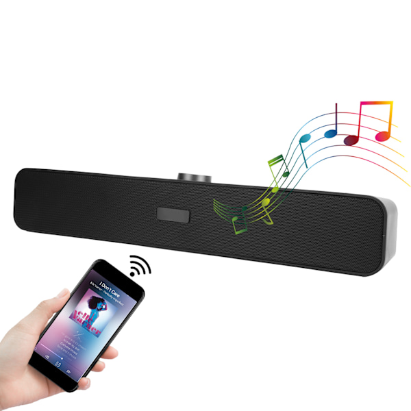 A6 Trådbunden Högtalare TV Hemmabio Stereo Bas Högtalarlåda för Bluetooth AUX Svart