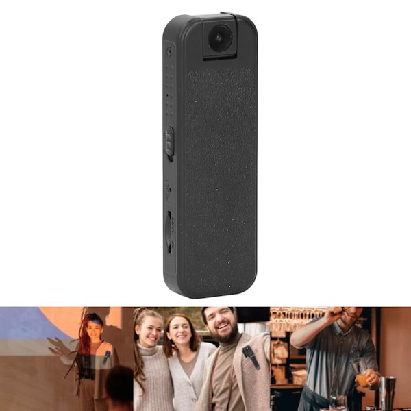 Kroppsburna kamera HD 1080P Infraröd mörkerseende Rörelsedetektering Inbyggd WiFi Hotspot Bärbar videoinspelare med bältesklämma 180 graders rotering