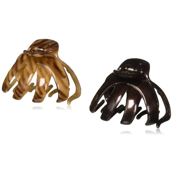 Stilfulla Håraccessoarer, Halkfri Design Bläckfisk Hårklämmor för Medium till Tjockt Hår, Svart & Sköldpaddsmönstrad (1-pack)