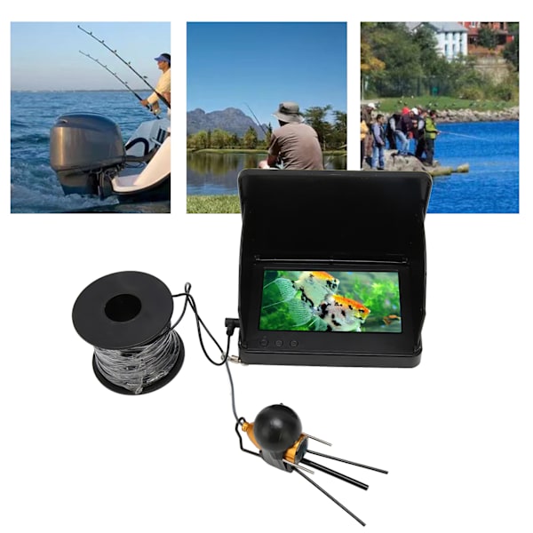 5-tums Fish Finder IPS HD 2000cd Mörkerseende IP68 Vattentät Fiskekamera Monitor för Undervattensbruk 100‑240V