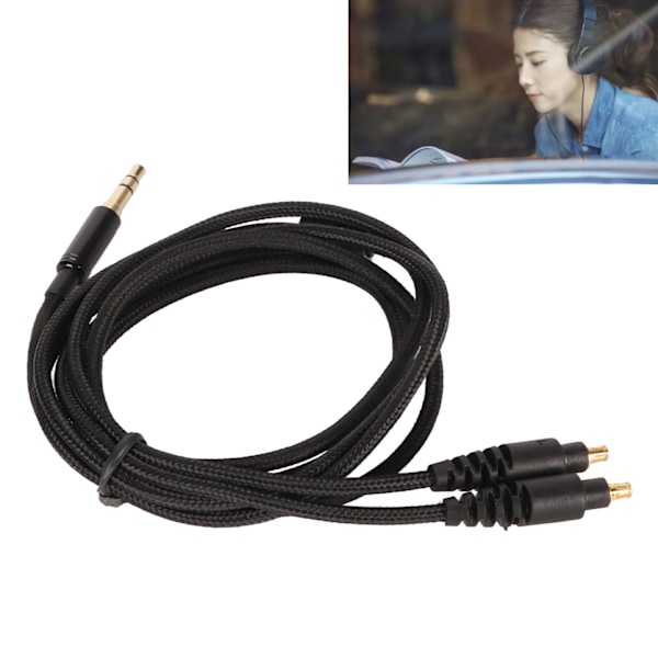 3,5 mm Ersättningshörlurskabel Guldpläterad Kontakt Flätad Kabel Ersättningssladd för ATH MSR7b ATH SR9 ATH ESW990H 1,2 m