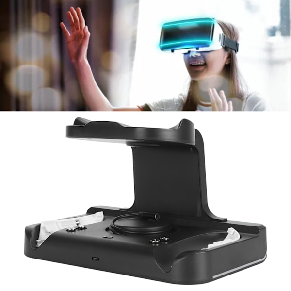 VR Laddstation USB C Snabbladdning Flera Skydd med 2 Uppladdningsbara Batterier VR Headset Kontroll Laddningsdocka för Meta Quest 3
