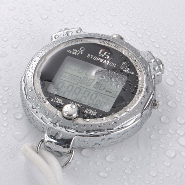 Stoppur Metal Stoppur Timer med bakgrundsbelyst 1/100:e sekund Precision 200 varvsminne Digital watch för bussar