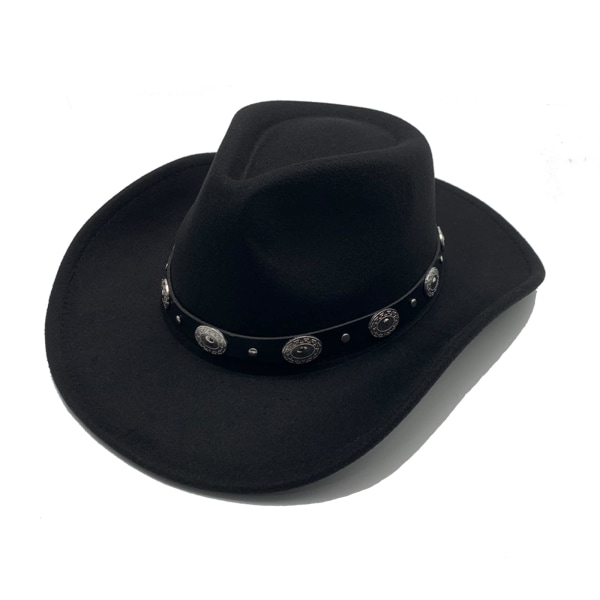 1kpl cowboy-hattu black