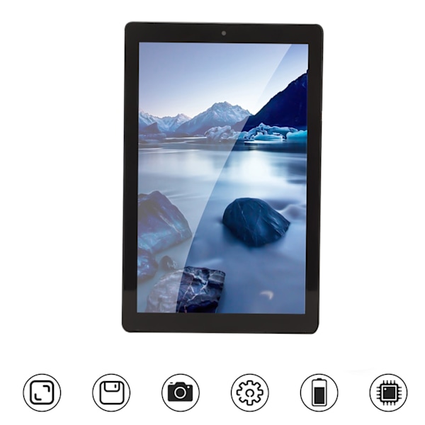 10.1in Tablet 2.4G 5G Främre 5MP Bakre 13MP 1960x1080 6GB 128GB Octa Cores Svart Tablet för Android11 100 till 240V