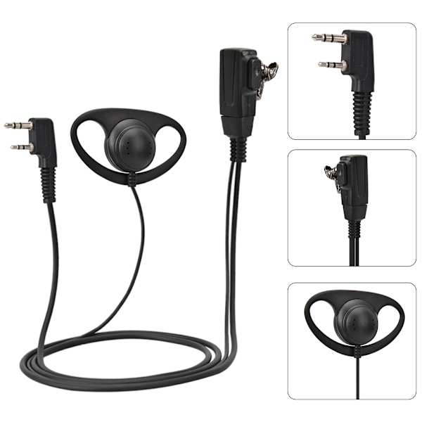 K-head PTT Hörsnäcka D-typ Öronkrok Headset för Walkie Talkie Tvåvägsradio