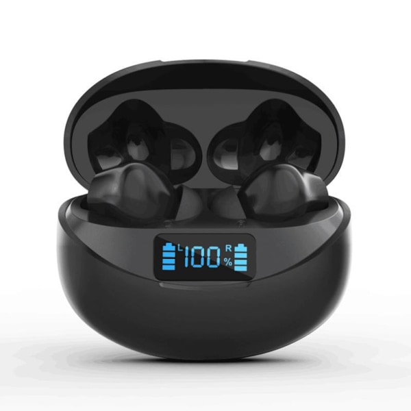 Trådlösa hörlurar Bluetooth V5.1 med LED-strömindikator och inbyggt laddningsfodral