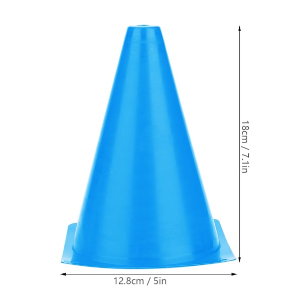 6pcs 18cm Soccer Training Cone Football Barriers Plastic Marker Holder Accessory (Blue)