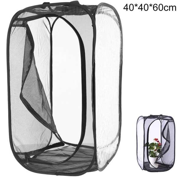 All Black Insect-proof Net Box Foldable Plant Greenhouse Light Transmission Observation Room Insect Incubator Butterfly Cage
