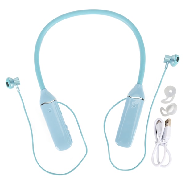 Bluetooth Nackband Hörlurar LED Strömdisplay Minneskort Uppspelning Magnetiska Hörlurar Headset med RGB Bakgrundsbelysning Blå
