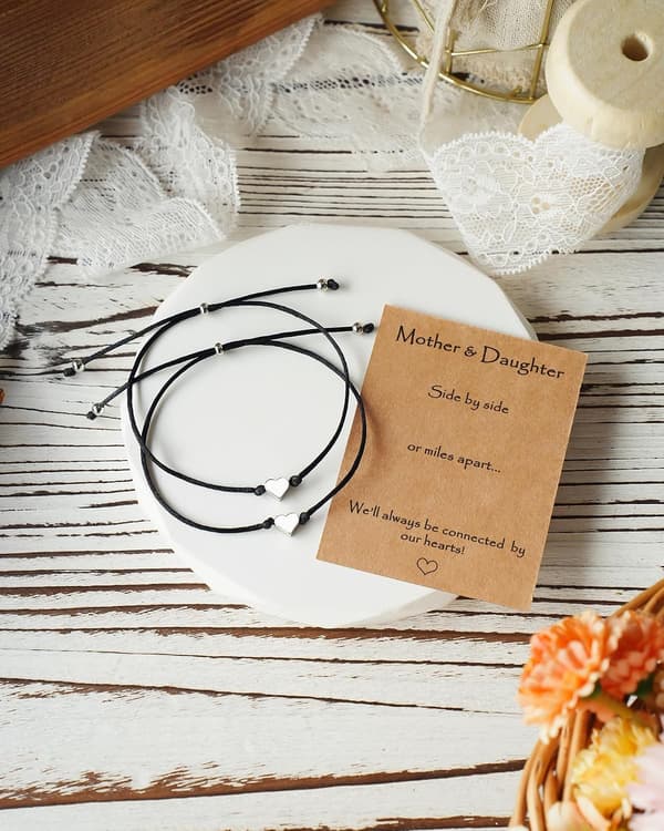 Morsdagssmykker Gaver til mor og datter, mor og datter armbånd, matchende ønske armbånd for mor og