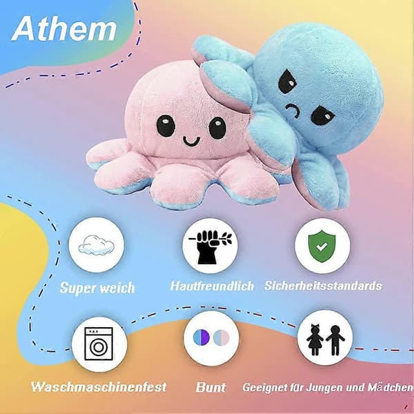 Octopus Mood Plush Octopus Plush Reversible Octopus Xxl Octopus Plush Flip[TT]