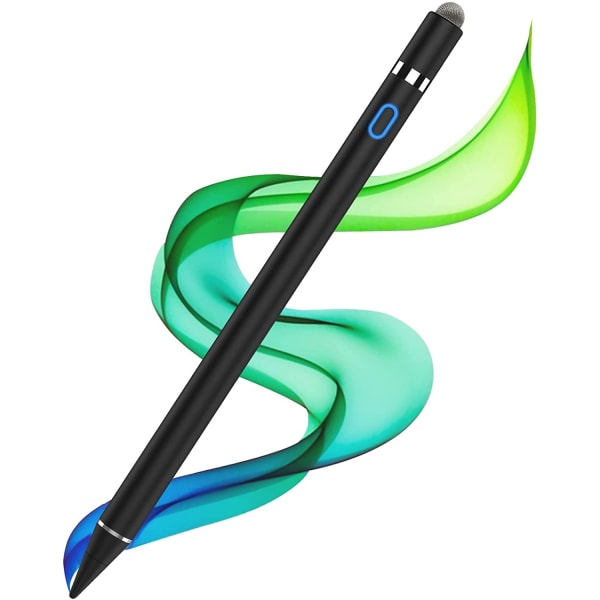 Blyant kompatibel for Apple iPad, aktiv penn med håndflateavvisning, vippedeteksjon, kompatibel med iPad Pro (11/12,9 tommer), iPad 6/7/8th Gen, iPad Balck