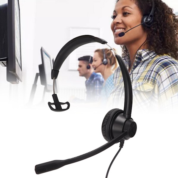 Telephone Headset Volume Adjustment Microphone Mute Monaural 2.5mm Business Headset for Call Centres Telemarketing