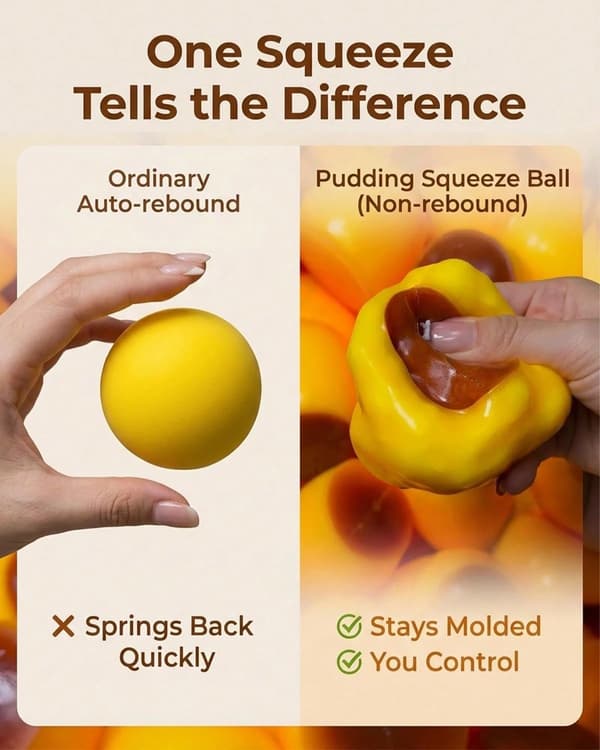 Karamelbudding Stressbold Squishy Knasende Perlefyldt Ikke-rebound Håndlavet Taba ASMR Angstlindring Til Voksne Festgave
