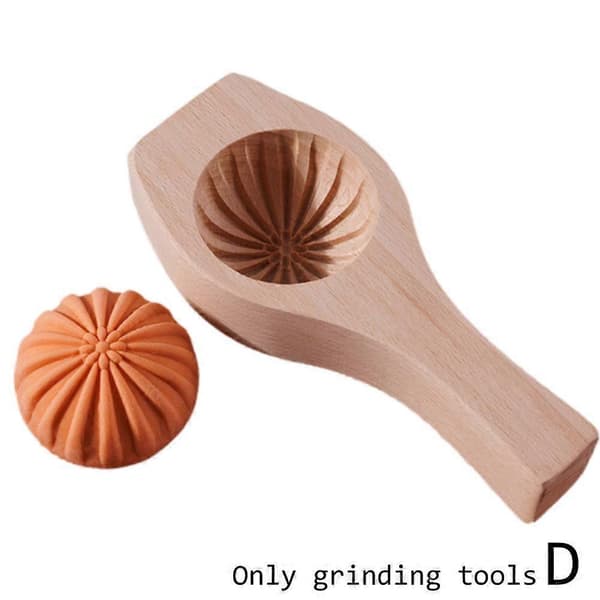 DIY Bullform Trä Månkaka Formar Blomformade Kakstämplar Baozi model