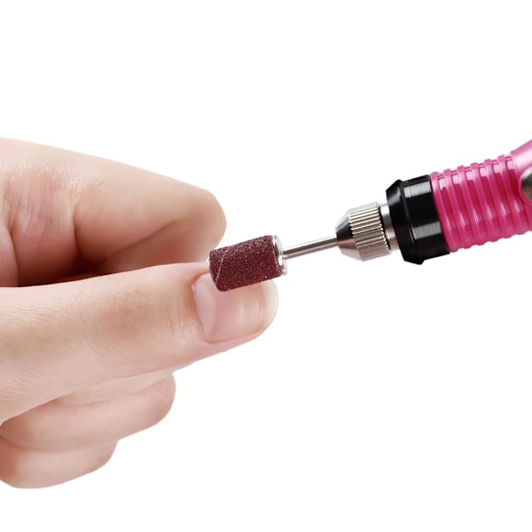 Professionell Nagelkonst med Portabel Nagelfil, Lättviktsdesign Multifunktionellt Nagelverktyg för Justerbar Hastighetskontroll (Rosröd)
