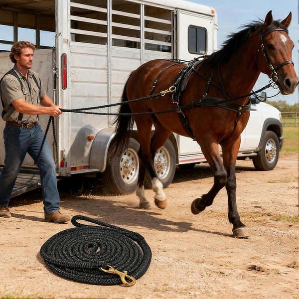 Horse Lunge Line, Soft Grip, Training Rope for Daily Riding, Shows, Stable, and Paddock