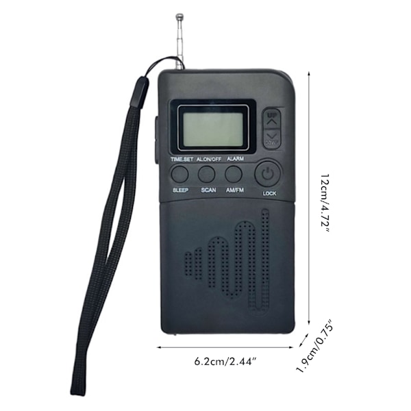 Bärbar Digital Radio, Högkänslig Stabil Låg Strömförbrukning Batteridriven Bärbar AM FM-Radio