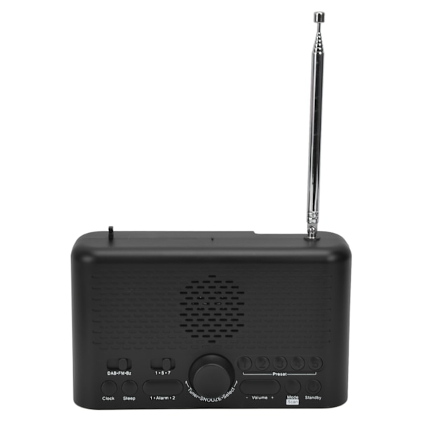 Väckarklockradio LED-display Basmembran Justerbar Ljusstyrka DAB FM Digital Väckarklocka för Hemmet