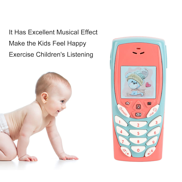 Baby leksakstelefon Intressant simulering musik leksak mobiltelefon för pojkar flickor födelsedagspresenter