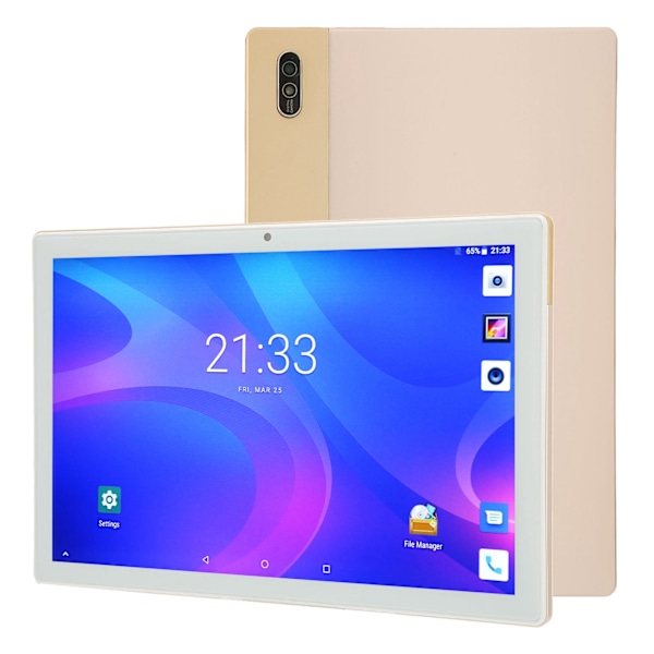 10-tums Tablet 4G RAM 8GB ROM 256GB Främre 8MP Bakre 13MP 1920x1200 Octa Cores 2.0GHZ 8800mAh Gyllene Tablet för Android11 100 till 240V EU-kontakt