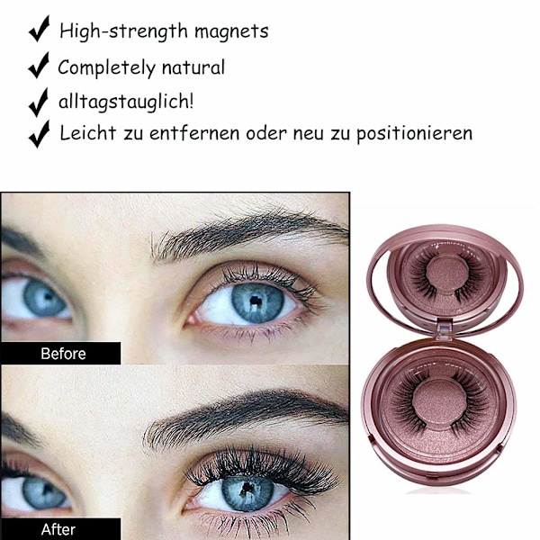 Magnetisk Skönhet: Enkel Applicering, Applikator Ingår, Inget Lim Eller Eyeliner Krävs, Återanvändbara Magnetiska Ögonfransar, Naturligt Utseende För Alla Ögon