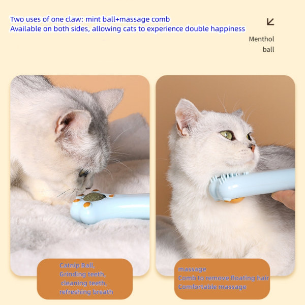 2 sett Slitasjebestandig Cat Mint Catnip Veggleker Cat Dental Toys