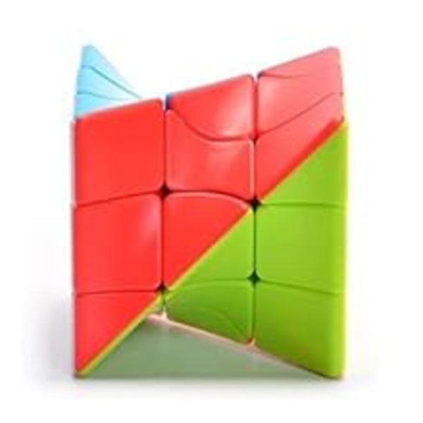 Twisty Stickerless 3x3x3 Magisk Kub, Livfullt Starkt Färgschema, Vriden Fasdesign