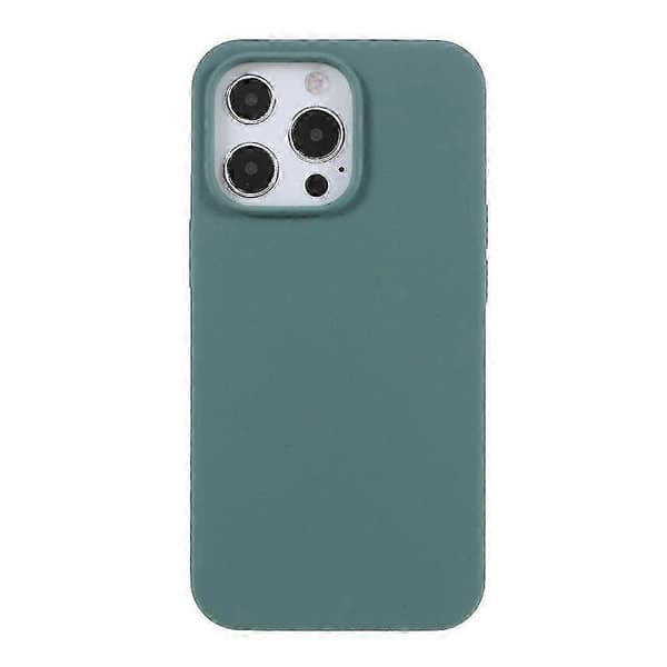 För iPhone 14 Pro Skal Solid Silikon Stötsäkert Telefon Bakskal[TT] Blackish Green