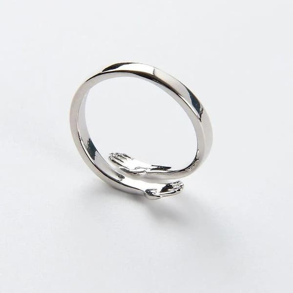 Sterling Sølv Ring Justerbar Parring til Mænd Kvinder Piger Gave 2pcs