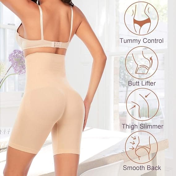 Shapewear-shorts med høy midje og magekontroll for kvinner