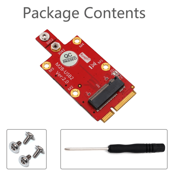 M.2 till Mini PCIE Adapter Konverter Dubbel NANO SIM-kortplats med M2 Skruvmejselsats
