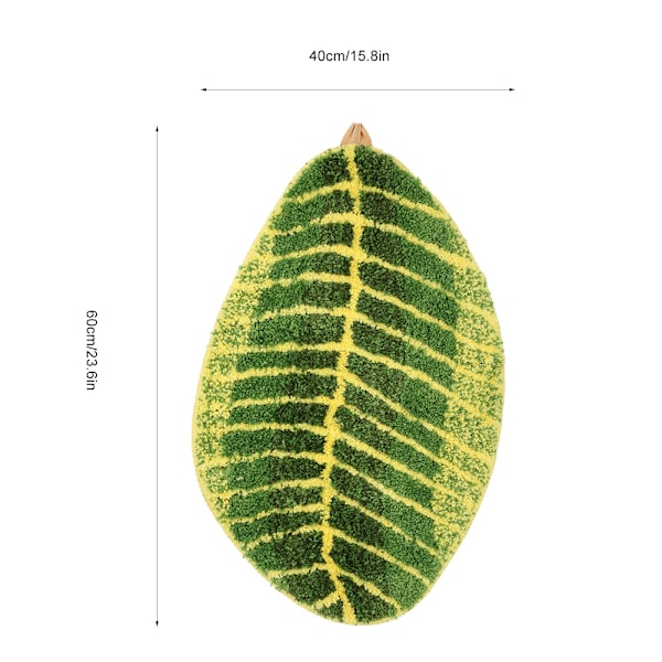 1 kpl Vihreä Lehti Muotoinen Ovi Matto Liukastumaton Koti Keittiö Kylpyhuone Koristeellinen Matto (40*60cm)