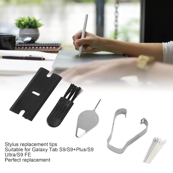 4 Set Stylusspetsar för Galaxy Tab S9 S9+Plus S9 Ultra S9 FE Smidiga Stylusersättningsspetsar Vit Grå